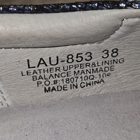 Alegria Lauryn Women's Size EU 38 US 8 Blue Metallic Leather Walking Shoes - Picture 8 of 9